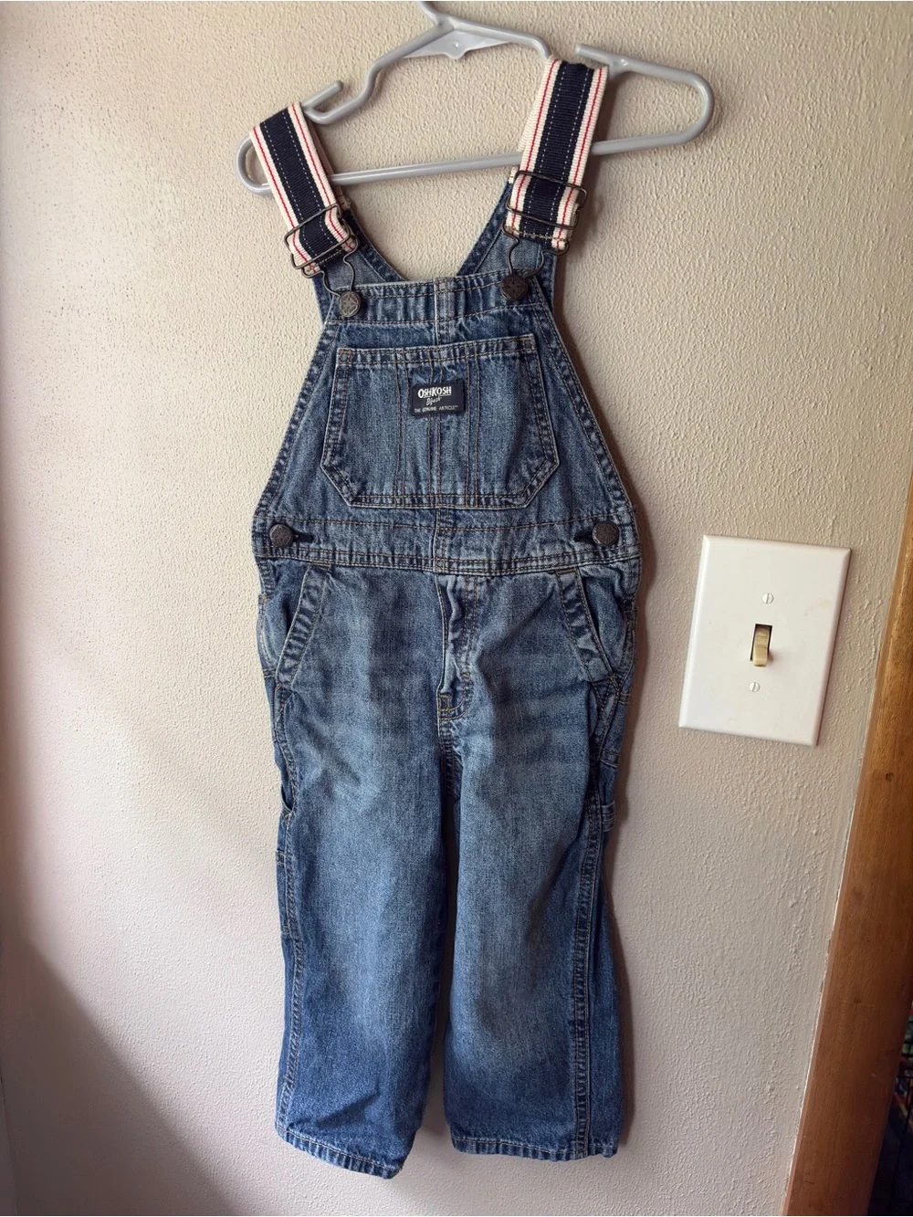 OshKosh B'gosh Denim Overalls with Striped Straps